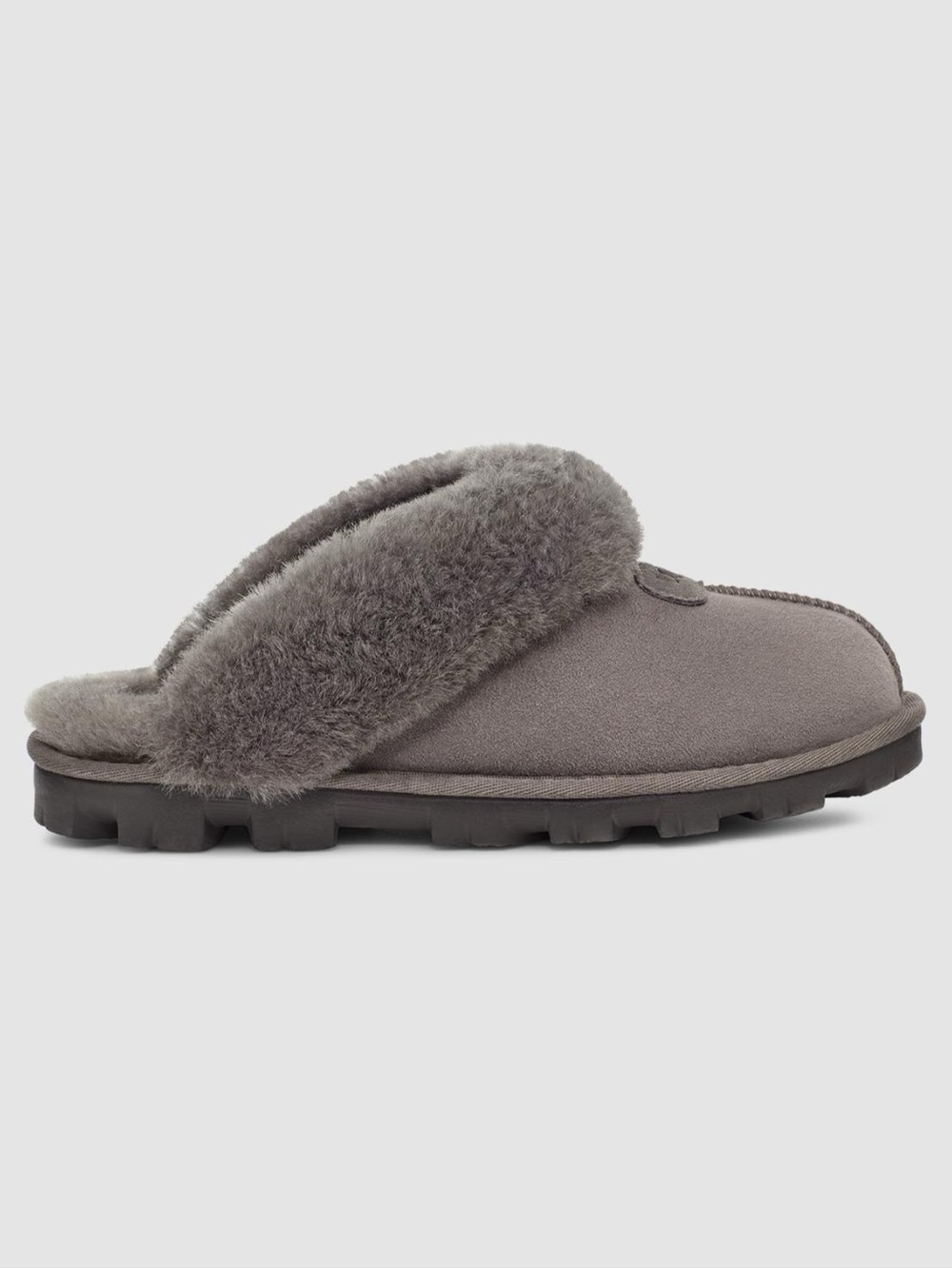 UggCoquette Light Grey/Blue Shearling Slippers